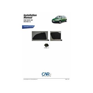 UV Car Shades Ford Fiesta 3-Door BJ. 02-08, set of 4