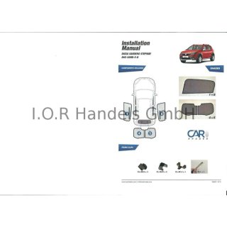 Sonnenschutz für Dacia Sandero / Stepway 5 Türer BJ. 12> hinten + Hec,  99,90 €