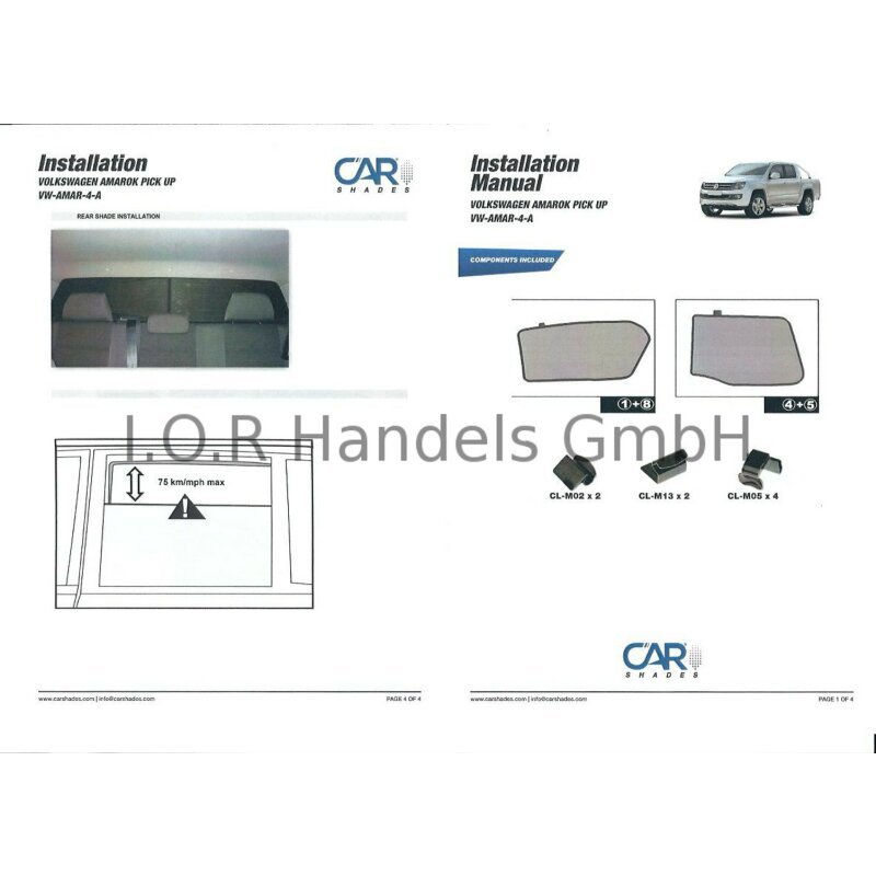 hinten Heckscheibe Sonnenschutz Volkswagen Amarok Pick Up BJ.ab 2010