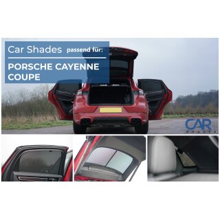 Sonnenschutz für Porsche Cayenne Coupé BJ. 2019-26, Blenden hinten + Heckscheibe