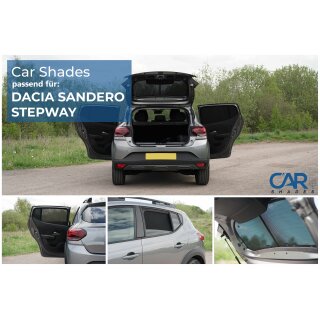 Sonnenschutz für Dacia Sandero / Stepway ab BJ. 2020 hinten + Heckscheibe