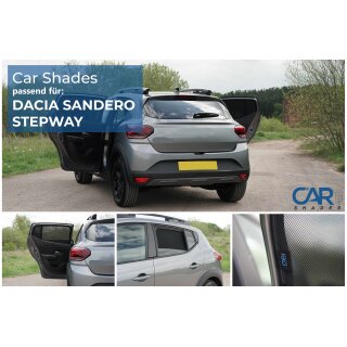 Sonnenschutz für Dacia Sandero / Stepway ab BJ. 2020 Blenden 2-teilig hintere Türen