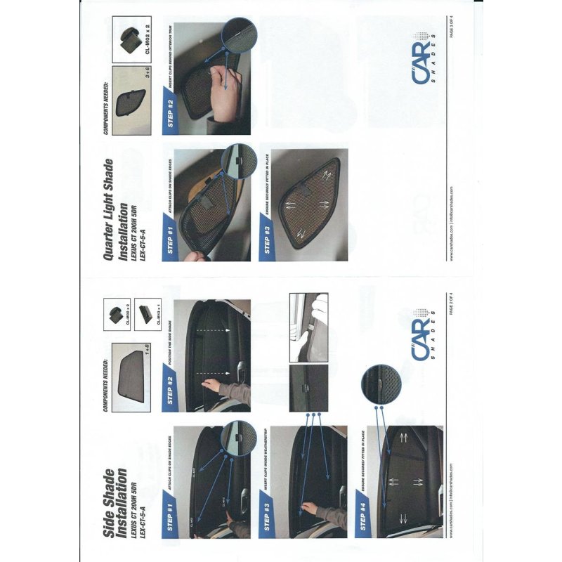 6-teilig Sonnenschutz Lexus CT200H 5-Türer BJ Ab 2011