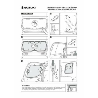 Sonnenschutz für Suzuki Grand Vitara  5-Türer BJ. 99-05, 6-teilig