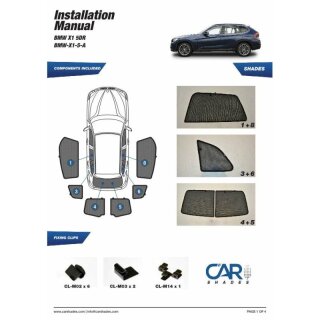Sonnenschutz CAR SHADES Hinten Für BMW X1 E84 5 Türer 2010-2015 (2-teilig