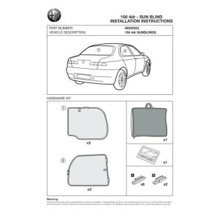 UV Car Shades Alfa 156 4-Door BJ. 97-00, set of 4